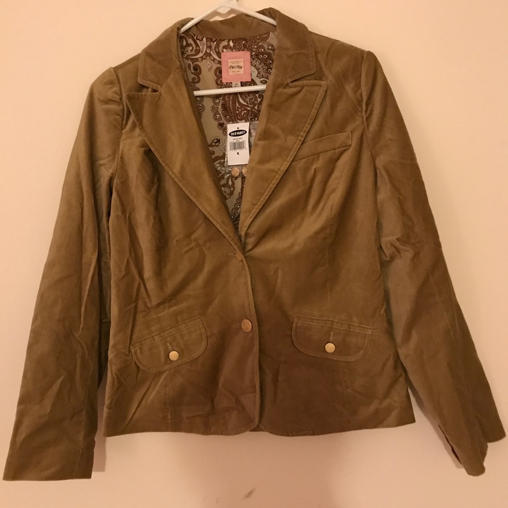 NWT old navy cotton suit blazer antique buttons